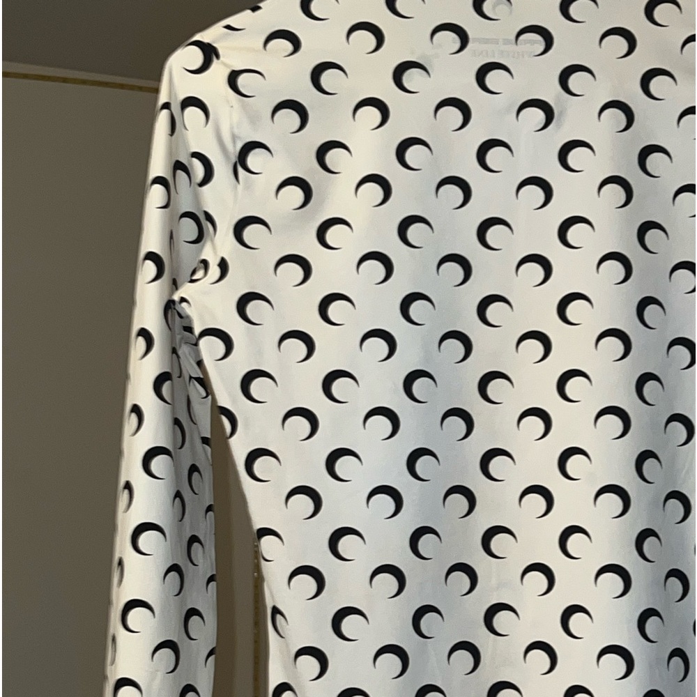 Women’s Marine Serre Crescent Moon print body con long sleeve fitted shirt